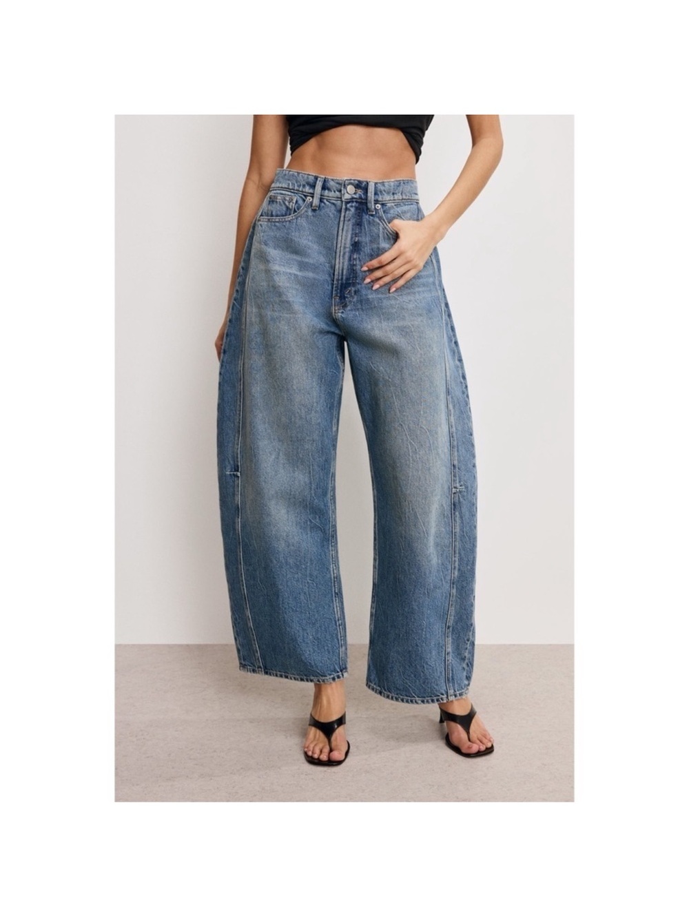 Good American Extreme Barrel Jeans Size 4 27 NWT